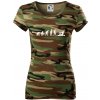 Evolúcia veslovanie 1 človek - Dámske maskáčové tričko - 2XL ( Hnedý maskáč )