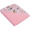 Detská osuška s kapucí - termofrote růžová 100x100 cm