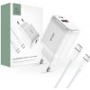Tech-protect C20W sieťová nabíjačka USB / USB-C 20W QC PD + kábel USB-C, biela