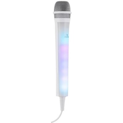 Auna Kara Dazzl karaoke mikrofón LED svetelný efekt biely