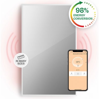 Klarstein La Palma 1000 smart, infračervený ohrievač 2 v 1, 120 x 60 cm, 1000 W, zrkadlová predná časť (HTR10-LaPalmaS1000W)