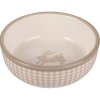 Flamingo miska pre hlodavcov MYLO CERAMIC béž.-biela 13,3 x 13,3 x 4,6 cm 400ml