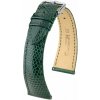 Kožený remienok Hirsch London L 04366040-2, zelený, jašterica, dĺžka L, Quick Release 19 mm