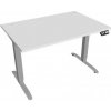 Hobis Pracovný stôl Motion, PO, 2S, 120x70,5-120,5x80 cm, biela/sivá