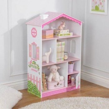 Eco Toys Dřevěný domeček pro panenky s výtahem a skluzavkou