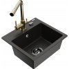 MEXEN/S MEXEN/S - Milo granitový drez vrátane batérie Duero, čierna/zlatá metalik 6505-75-671600-50-B