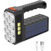 PR Ručná solárna baterka LTC 11-LED XPE+3x COB 800lm 5W, batéria 1200mAh, + solárne nabíjanie, IP65,Mi