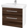 Dreja Kúpeľňová skrinka Q MAX SZZ2 70 - N01 Biela lesk / Úchytka T01 / D06 Orech