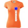 Nápis Záchranár + hviezda - Dámske Fantasy športové (dresovina) - XL ( Neon mandarine )