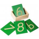 Montessori zmyslová pomôcka Montessori Šmirgľové číslice s krabičkou