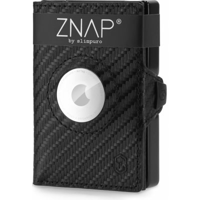 Slimpuro ZNAP Airtag Wallet, 12 kariet, priehradka na mince, 8,9 x 1,8 x 6,3 cm (Š x V x H), ochrana RFID (ZNAPAirCarbon12)