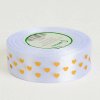 Stuha saténová so srdiečkami - 23 m x 2,5 cm : biela