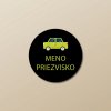 Nažehľovacie menovky na oblečenie (Kopírovat) - 1ks, Kruh 2,3 × 2,3 cm, Zelené auto, Čierna