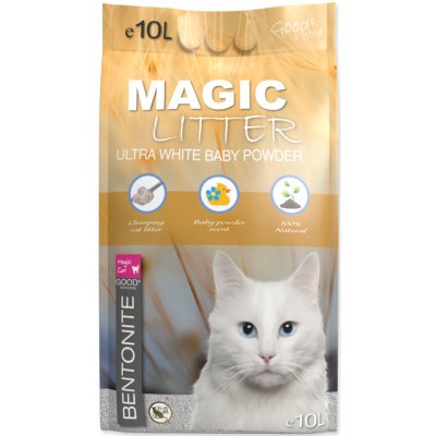 Magic Litter podstielka pre mačky Bentonite Ultra White Baby Powder 10 l