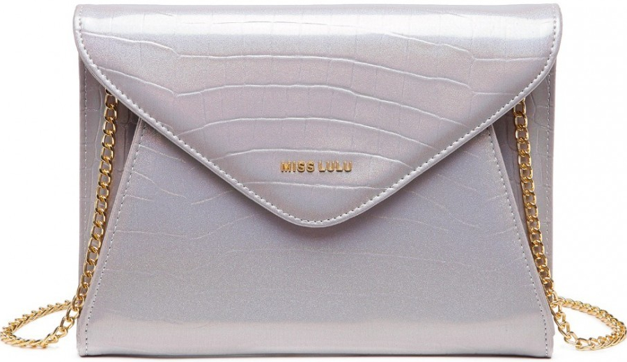 Miss Lulu spoločenská dámska listová kabelka LP2223 sivá