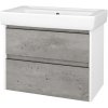 Dreja Skrinka pod umývadlo BONO SZZ2 80 (umyvadlo Q) - N01 Biela lesk / Úchytka T33 - čierna mat / D01 Betón