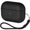 AppleKing obal s textúrou kože a pútkom pre AirPods Pro 3 - čierny - možnosť vrátiť tovar ZADARMO do 30tich dní