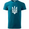 Ukrajina trojzubec veľký - Klasické pánske tričko vyššej gramáže - L ( Petrolejová )