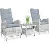 Focus Garden MALTA DUO 2+1 záhradné sedacia súprava, bielo sivá 003045