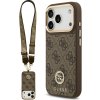 Guess - 4G Strass Logo with Big Strap Metal Button MagSafe puzdro pre iPhone 17 Pro - hnedé