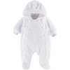 EEVI Dojčenský overal s kapucňou MELLOW biely