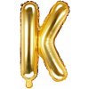 PartyDeco Fóliový balón Mini Písmeno K 35cm zlatý