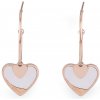 Náušnice z nerezovej ocele kruhy srdce ružovozlatá 1pár