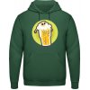 AWDis Hoodie Mikina - Dizajn - Smrtka v pivnom pohári - Fľašková zelená - XL - Pánske