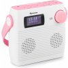 Auna Splash, rádio do sprchy, BT, DAB+/UKW, IPX4, USB-Port, konektor pre slúchadlá, USB-C, batéria (MG3-Splash PK/WH)