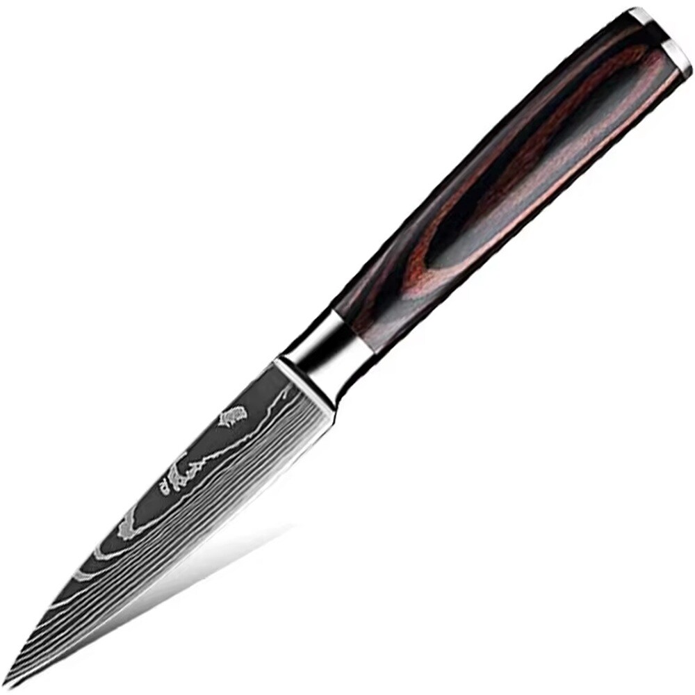IZMAEL Kuchynský nôž Blade Paring/Čierna/Hnedá 10 cm