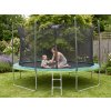 Profitent Trampolína 12FT 374cm + vnútorná ochranná sieť + rebrík, ZELENÁ