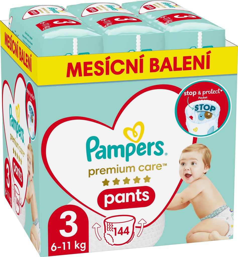 Pampers Premium Care pants 3 144 ks