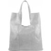Velká světle šedá shopper dámská kabelka s crossbody uvnitř