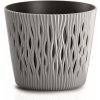 Prosperplast Kvetináč s vkladom SANDY ROUND sivý kameň 15,8 cm