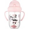 Canpol babies Nevylievací hrnček so slamkou a závažím EXOTIC ANIMALS 270ml - ružový