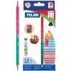 Pastelky MILAN trojhranné obojstranné 12 ks / 24 farieb
