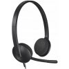 Káblové slúchadlá s mikrofónom Logitech USB Headset H340