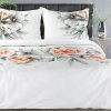 Takoy Obliečky 220x200 cm bavlnené farba biela, svetlooranžová zdobené potlačou kvetov DIVA-HF-451836 | 220 x 200, 70 x 80