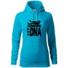 Swimming is in my DNA - Mikina dámská Cape s kapucí - S ( Svetlý tyrkys )