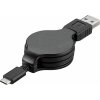 PremiumCord Kábel USB 3.1 C/M - USB 2.0 A/M, charging a sync navíjací kábel 1m ku31cn1bk