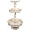 Clayre & Eef Béžový antik kovový dekoračný 3-poschodový etažér Gisio - Ø 42*75 cm - Clayre & Eef