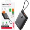 Powerbanka Swissten 20000 mAh s káblami USB-C a Lightning 35W čierna