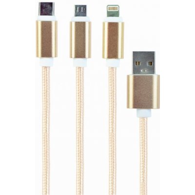 Gembird CC-USB2-AM31-1M-G USB charging combo 3-in-1, 1m, zlatý