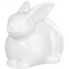Dekorácia MagicHome, Zajačik, biely, porcelán, veľkonočný, 10,4x7,3x7,1 cm