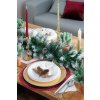 Vetvička MagicHome Vianoce, so šiškami a jutovou stuhou, biela, 15 cm