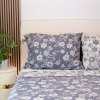 Takoy Plachta na posteľ 250x250 tkaný mušelín luxury kvety šedomodré-HT-00891 | 250x250 cm plachta