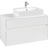 VILLEROY & BOCH Collaro závesná skrinka pod umývadlo na dosku (umývadlo vpravo), 2 zásuvky, s LED osvetlením, 1000 x 500 x 548 mm, Glossy White, C127B0DH