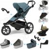 Set 10v1 Thule Urban Glide 3 Mid blue s magnetickou sponou + madlo + vanička Dark Slate + pláštenky a moskytiéry Thule + Autosedačka Thule Maple Faded Khaki s ISOFIX základňou Thule Alfi a adaptérmi