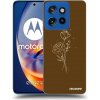 Picasee silikónový čierny obal pre Motorola Edge 50 Neo - Brown flowers