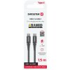 Swissten 71542010 Kevlar USB-C / USB-C, 1,5m, černý